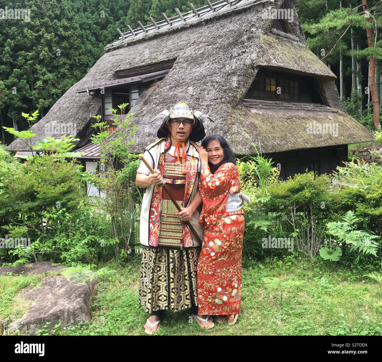 L'homme et de sa femme en japonais clotes traditionnels Banque D'Images