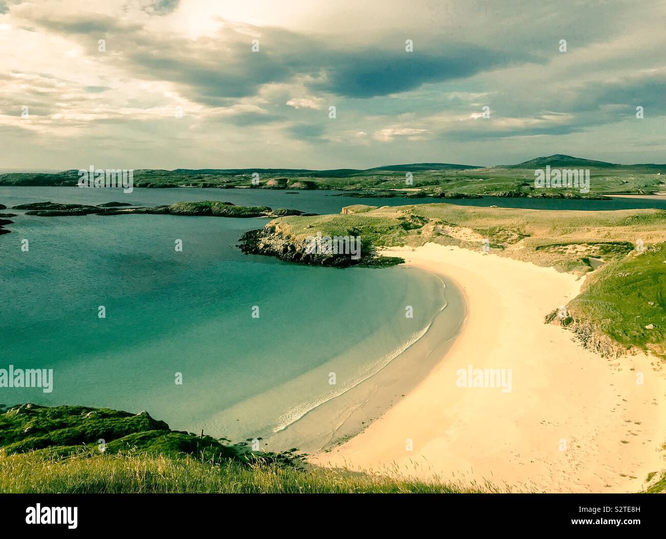 Carnish beach, Uig, Isle Of Lewis, Hébrides extérieures, en Écosse. UK. Banque D'Images