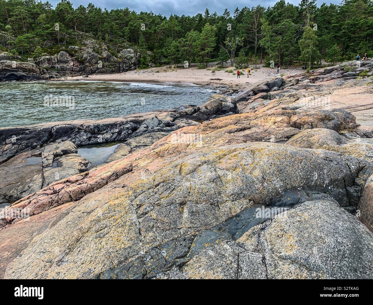 Petite plage de l'archipel, la Suède Graddo Banque D'Images