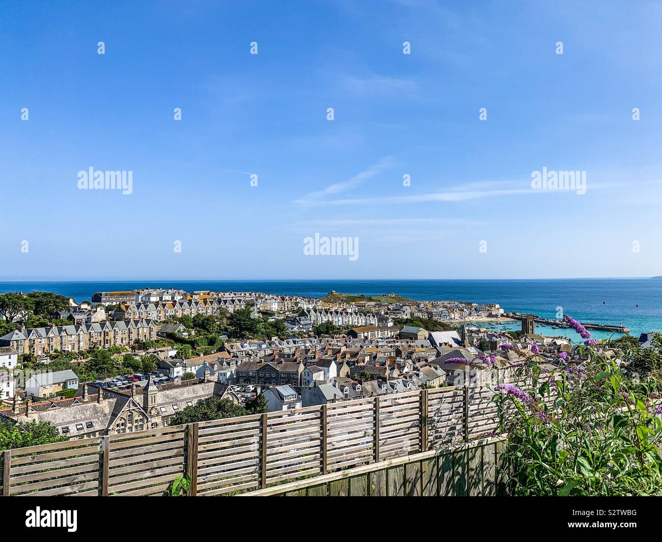 Aperçu de la ville de St Ives en Cornouailles - Image de stock capturée avec un smartphone