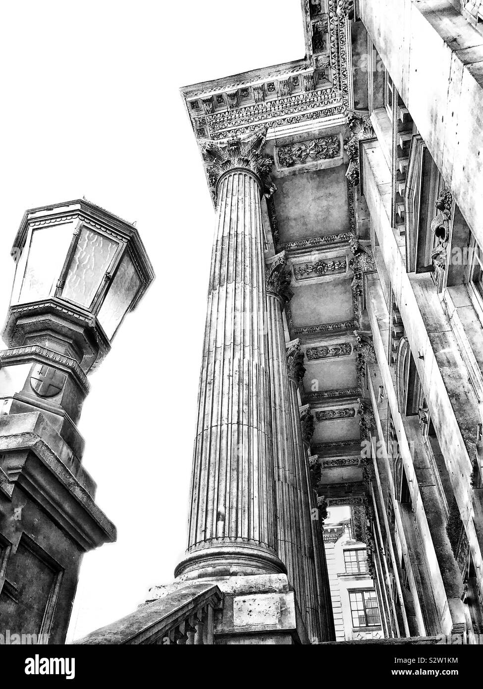 Close up de l'hôtel particulier du xviiie siècle, l'architecture palladienne dans la ville de Londres, en Angleterre. Banque D'Images