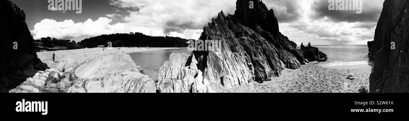 Blackpool Sands Beach, Devon, Angleterre, Royaume-Uni. - Image de stock capturée avec un smartphone