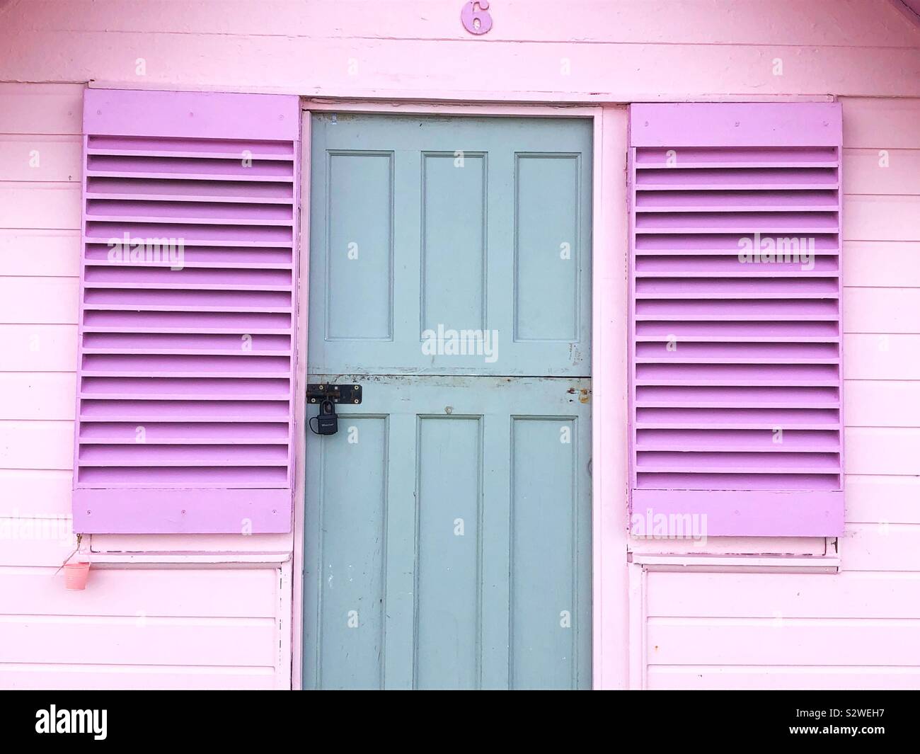 Beach Hut, Westward Ho, en Angleterre. Banque D'Images