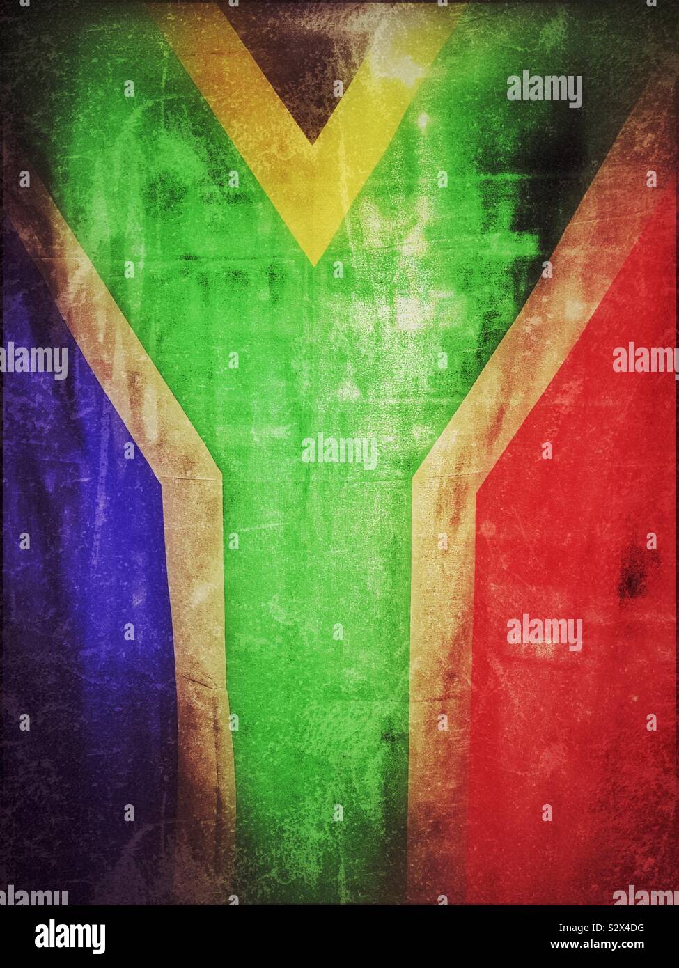 Drapeau sud-africain, l'utilisation massive de filtres. Banque D'Images