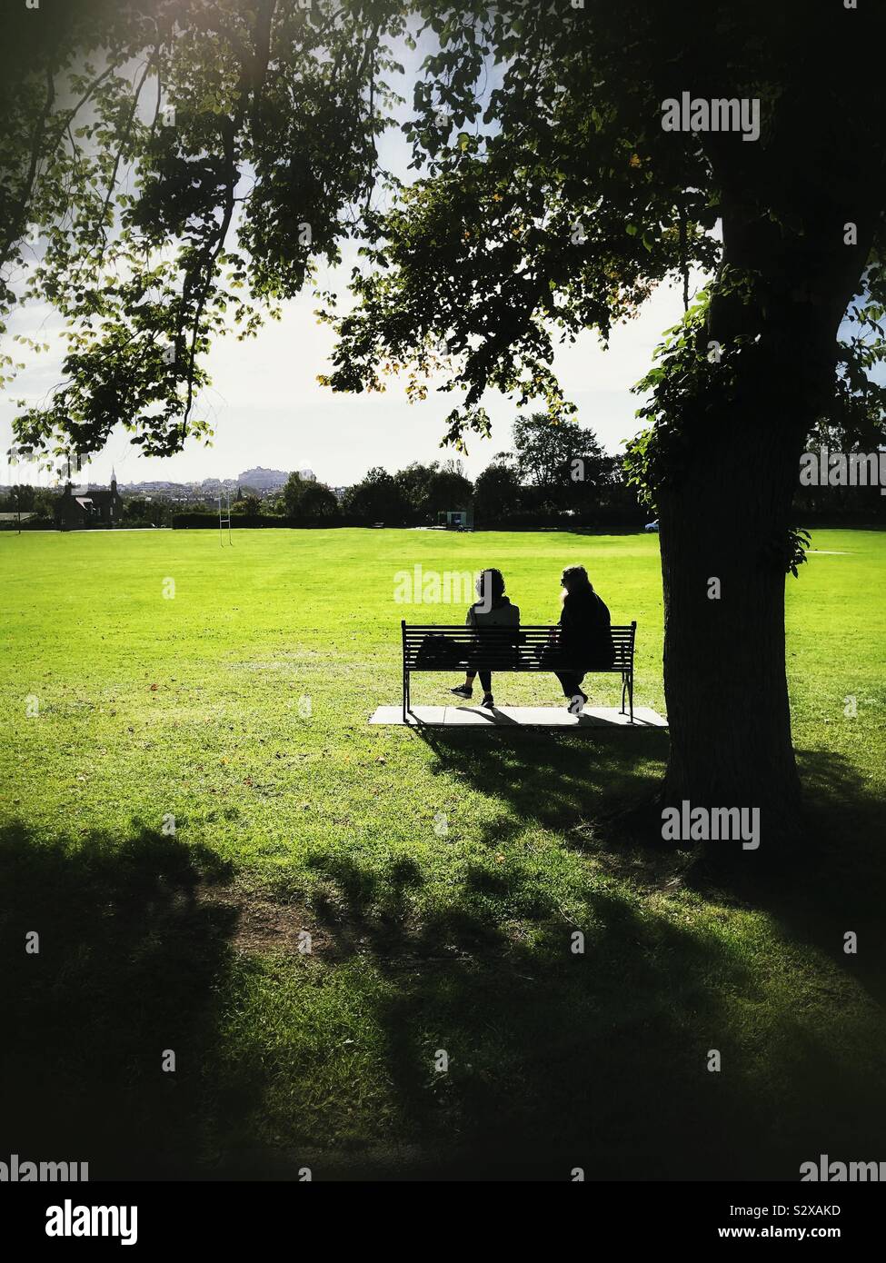 Assis dans le parc - Image de stock capturée avec un smartphone