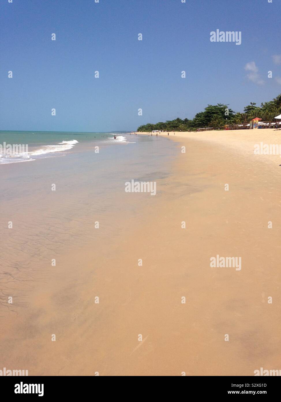 Plage de sable à Porto Seguro Bahia sur la côte du Brésil Banque D'Images