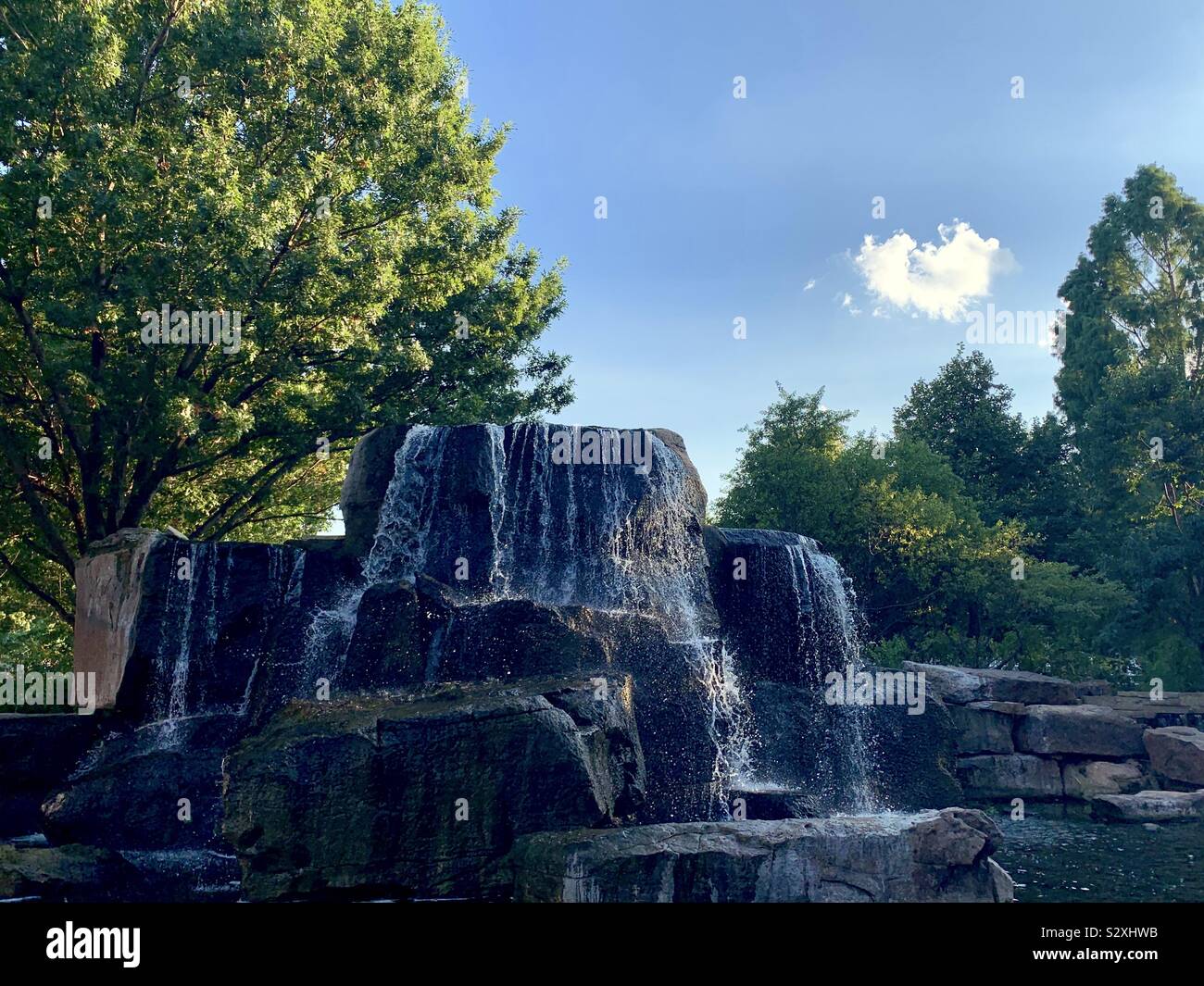 Cascade, Myriad Botanical Garden, New York Banque D'Images