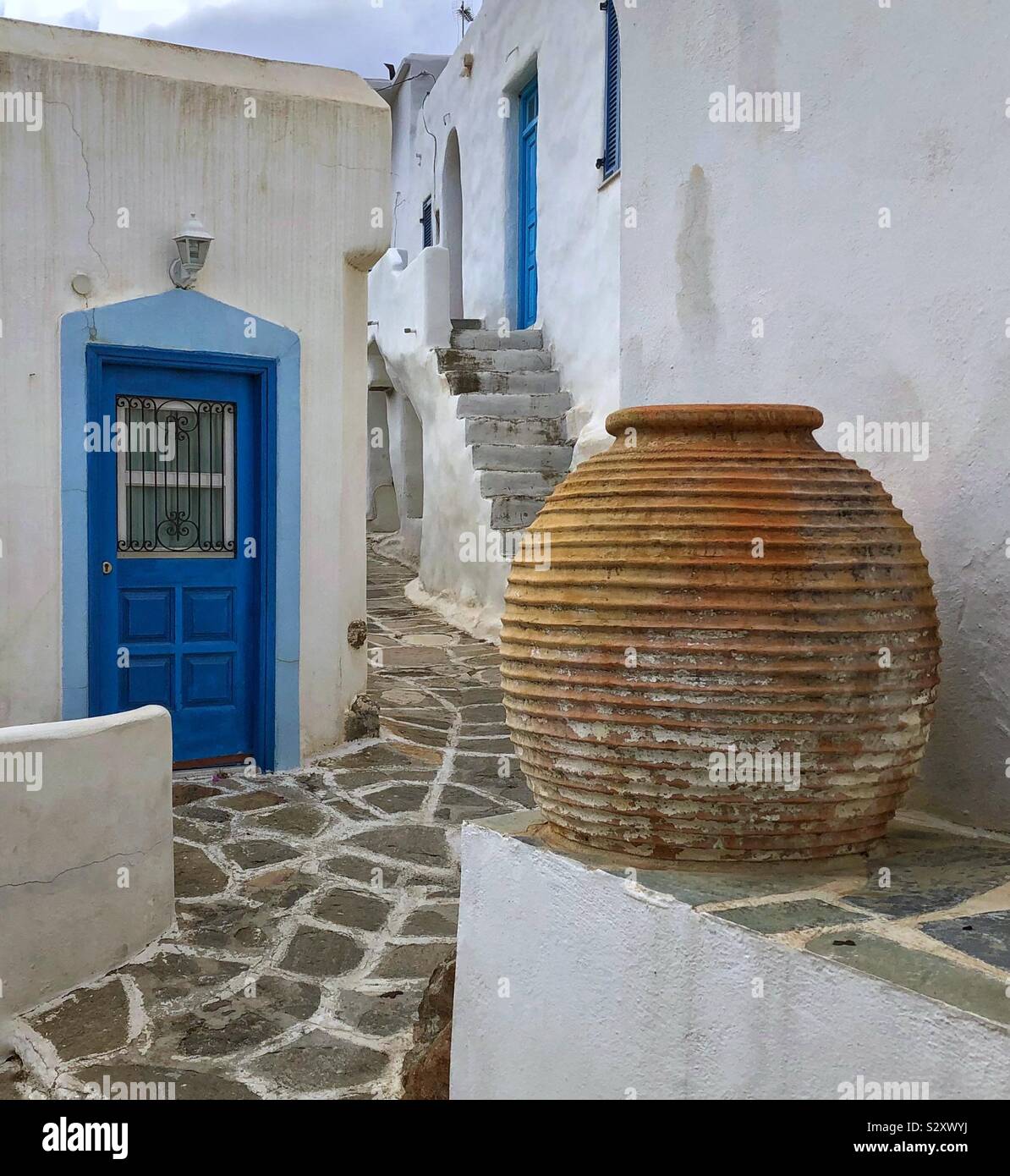 Lefkes Paros îles Grecques - Image de stock capturée avec un smartphone