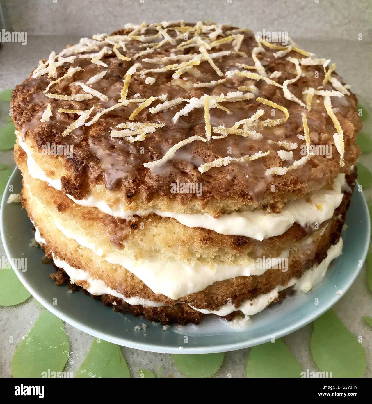 Gâteau au citron fait maison Banque D'Images