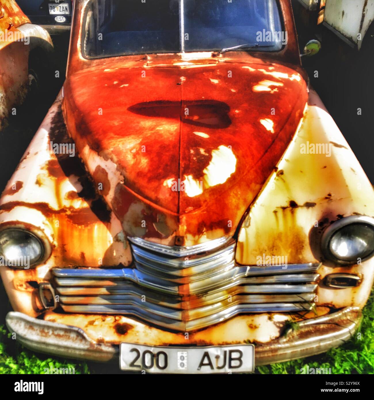 Musée de véhicules soviétique, JÄRVA-JAANI, Estonie - Image de stock capturée avec un smartphone