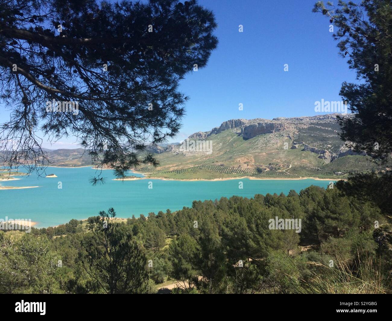 Lacs d'El Chorro, Andalousie, Espagne Banque D'Images