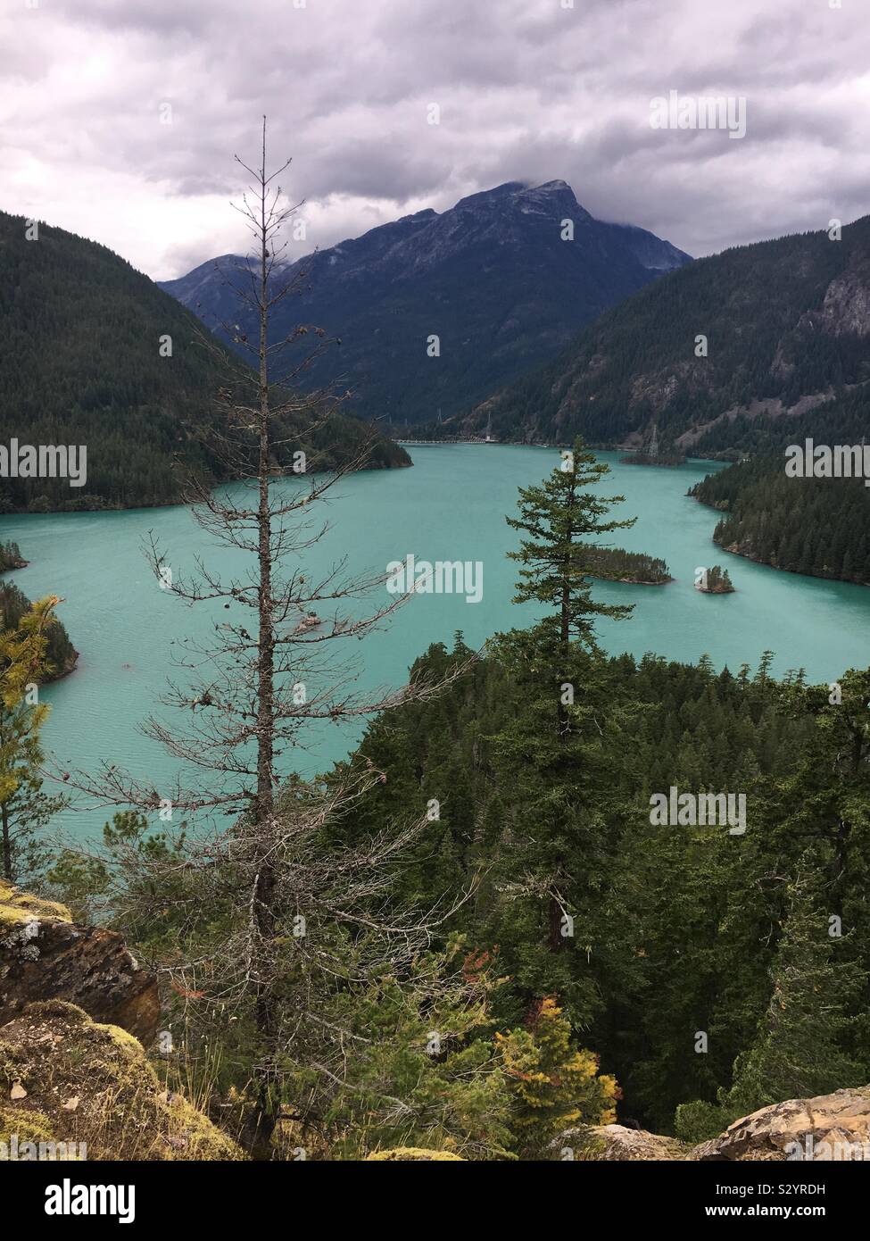 Diablo Lake dans le Nord de Cascades Banque D'Images