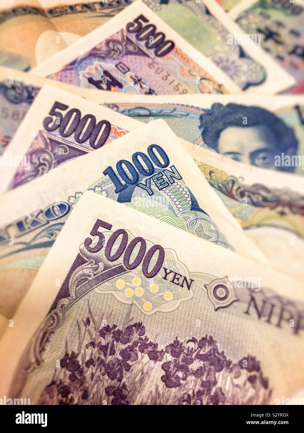 Yen des billets de banque, monnaie japonaise. Banque D'Images