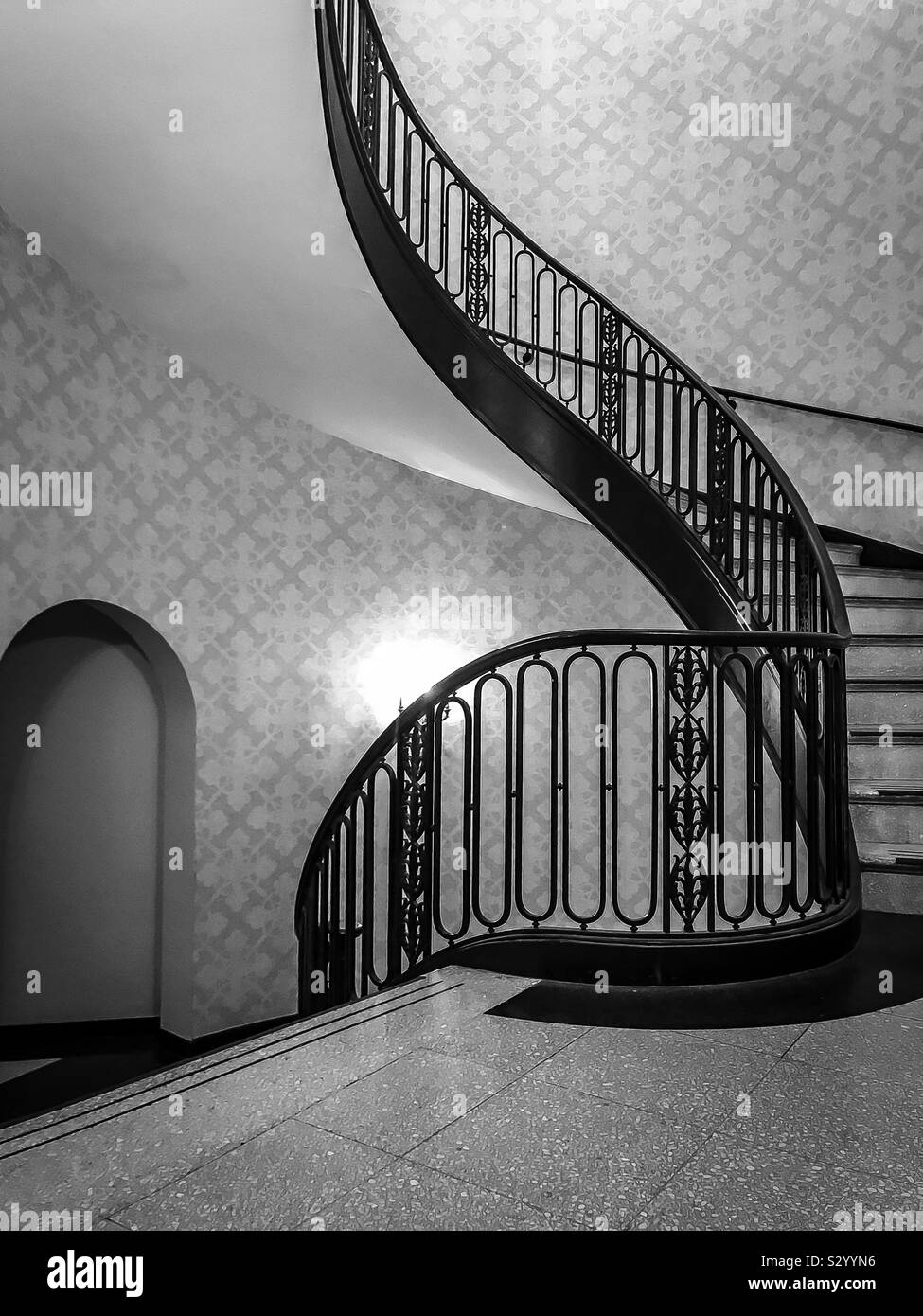Un escalier intérieur la Palme maison à Chicago Illinois Banque D'Images