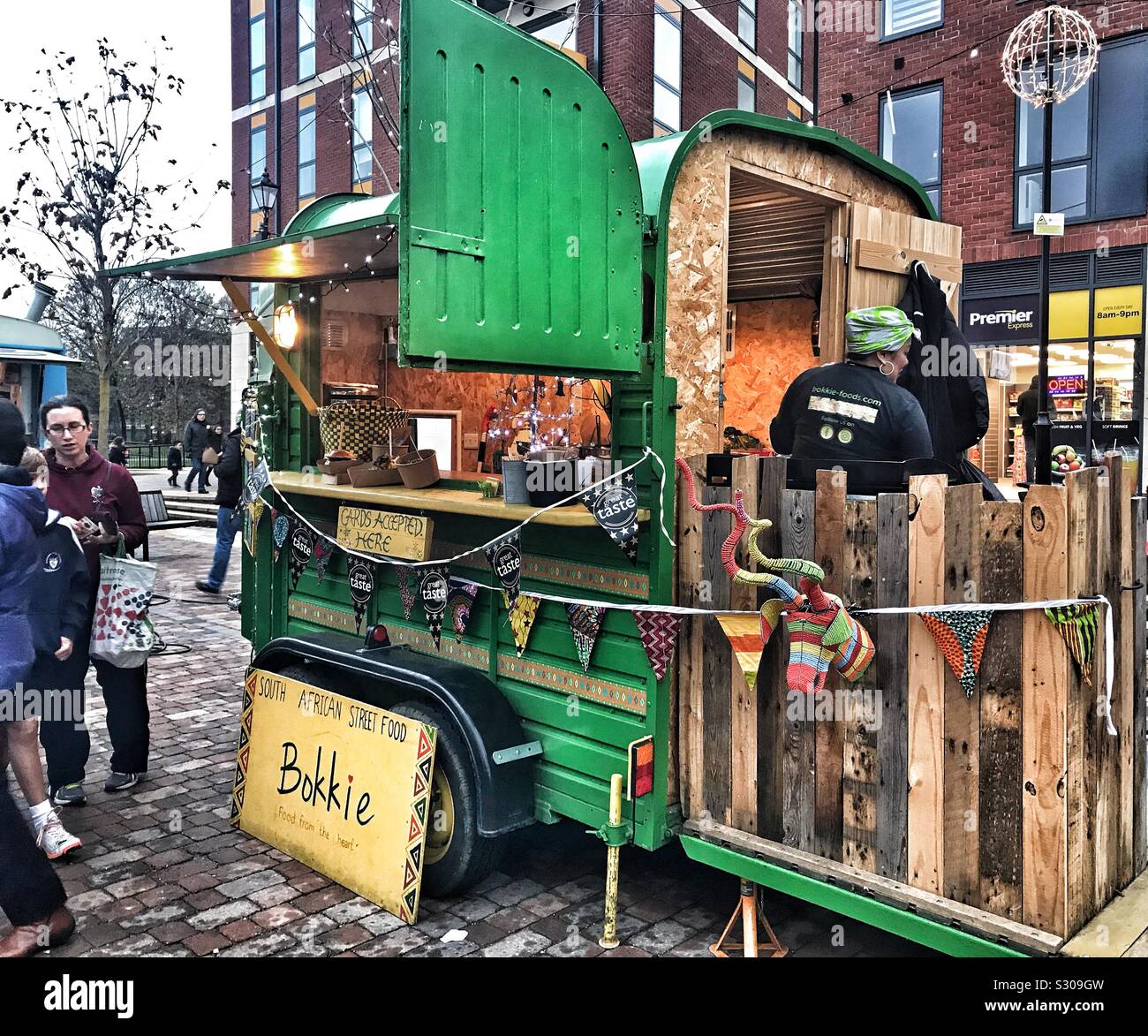 Street Food Vendor Vendre au sud African Food Banque D'Images