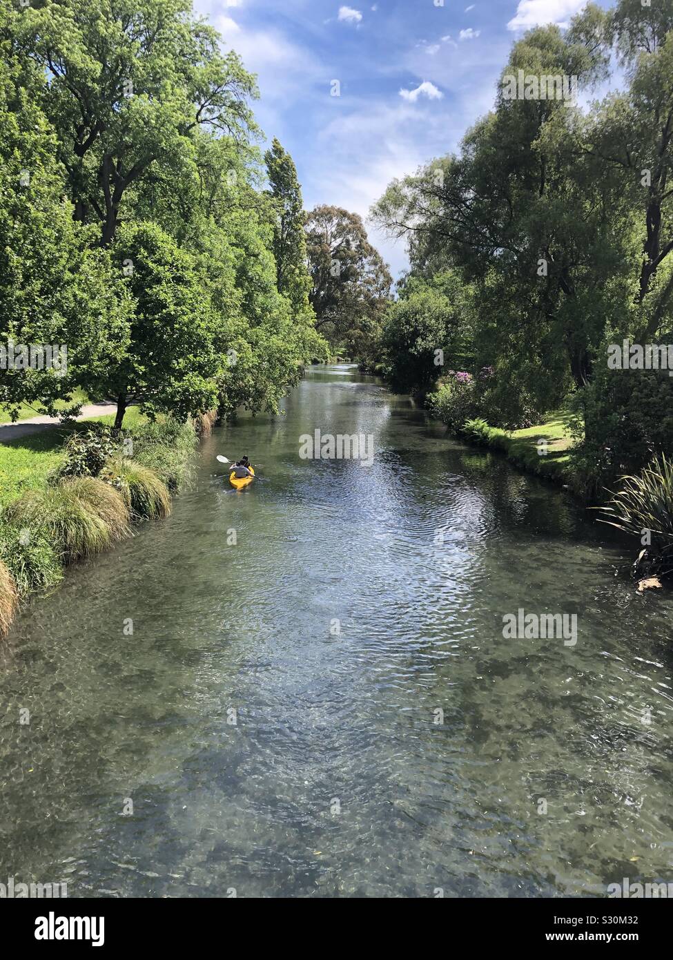 Rivière Avon ; Jardin botanique ; Nouvelle-Zélande - Image de stock capturée avec un smartphone