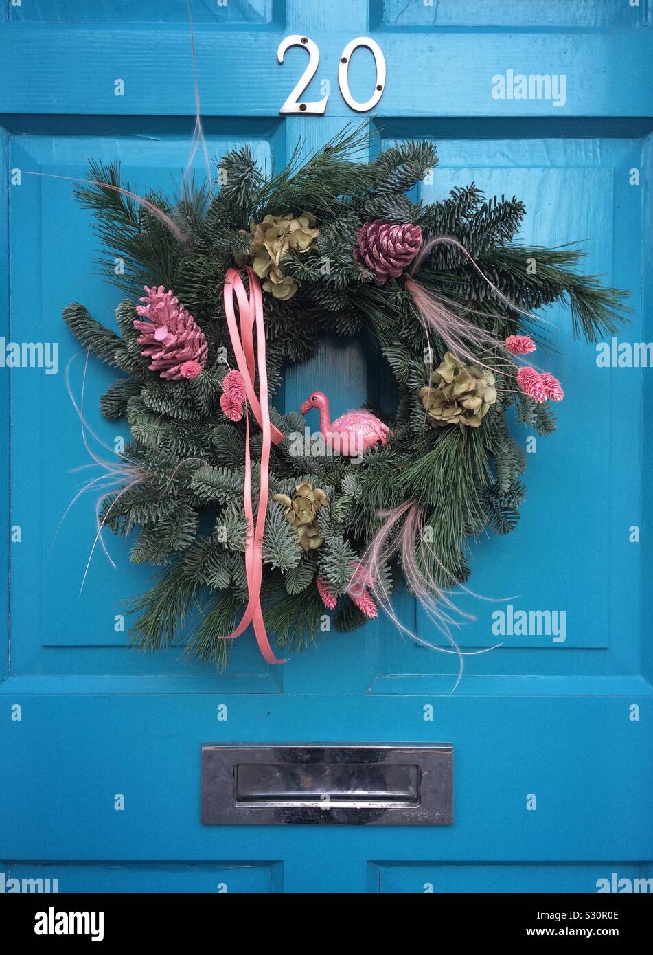 Flamingo couronne de Noël - Image de stock capturée avec un smartphone