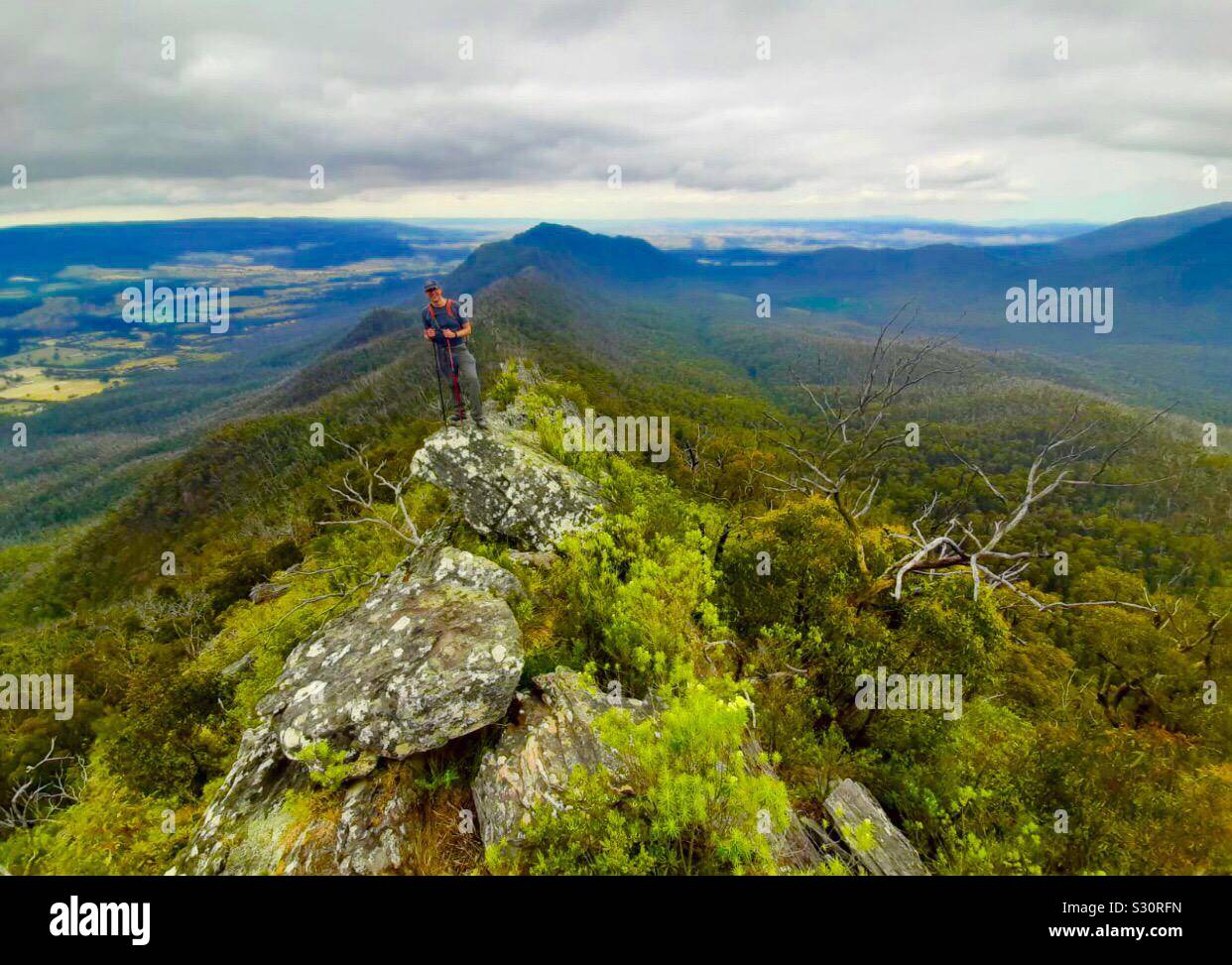 Rb, La Cathédrale, l'établissement Sugarloaf et Razorback, Victoria, Australie Banque D'Images