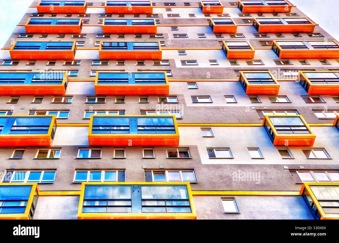 Les appartements colorés Banque D'Images