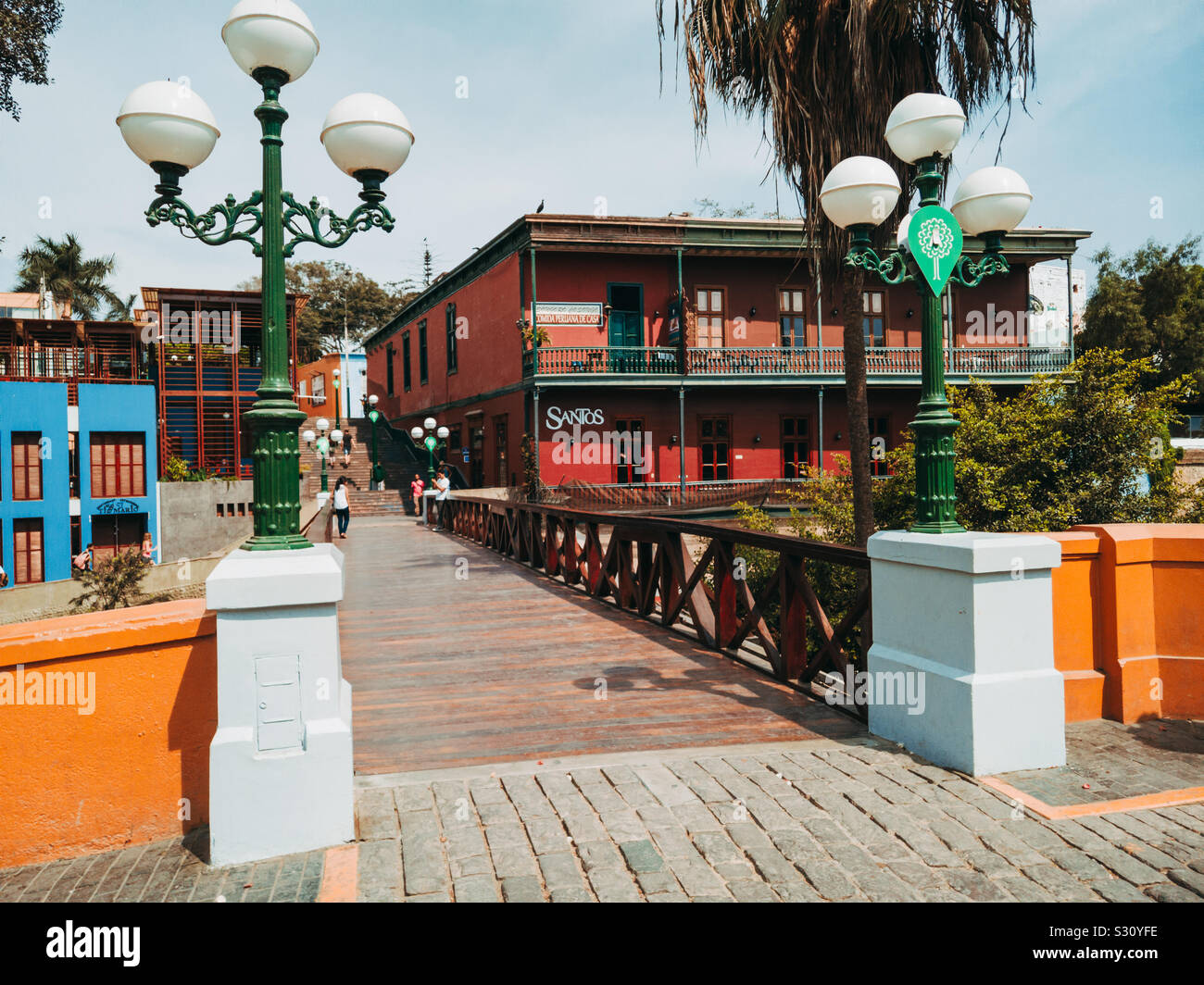 Puente de los Suspiros dans le quartier bohème de Barranco, Lima, Pérou Banque D'Images