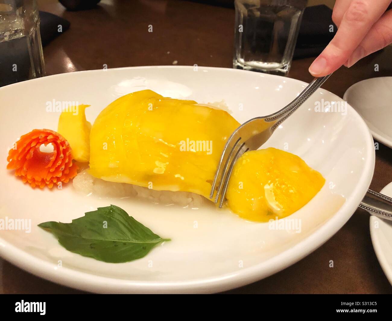 Mango sticky rice dessert. Banque D'Images
