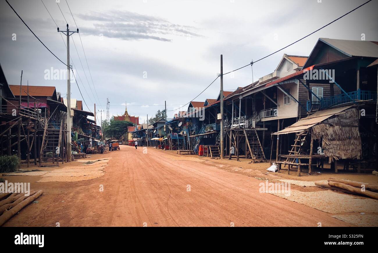 Village flottant de Kompong Khleang à côté du lac Tonle Sap, Siem Reap, Cambodge Banque D'Images