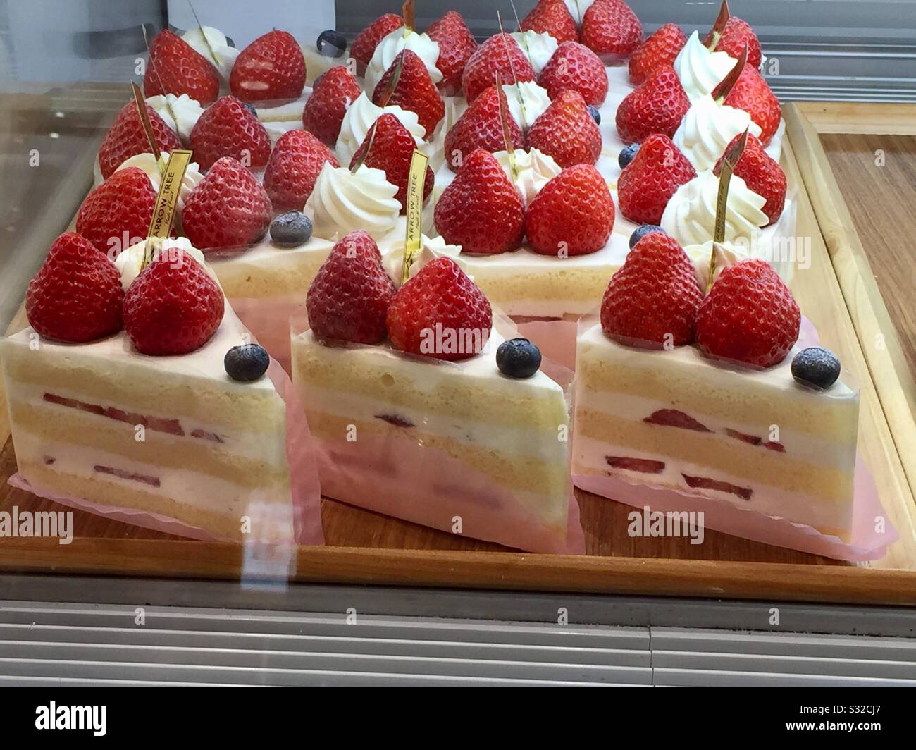 Gâteau court aux fraises, Tokyo Banque D'Images