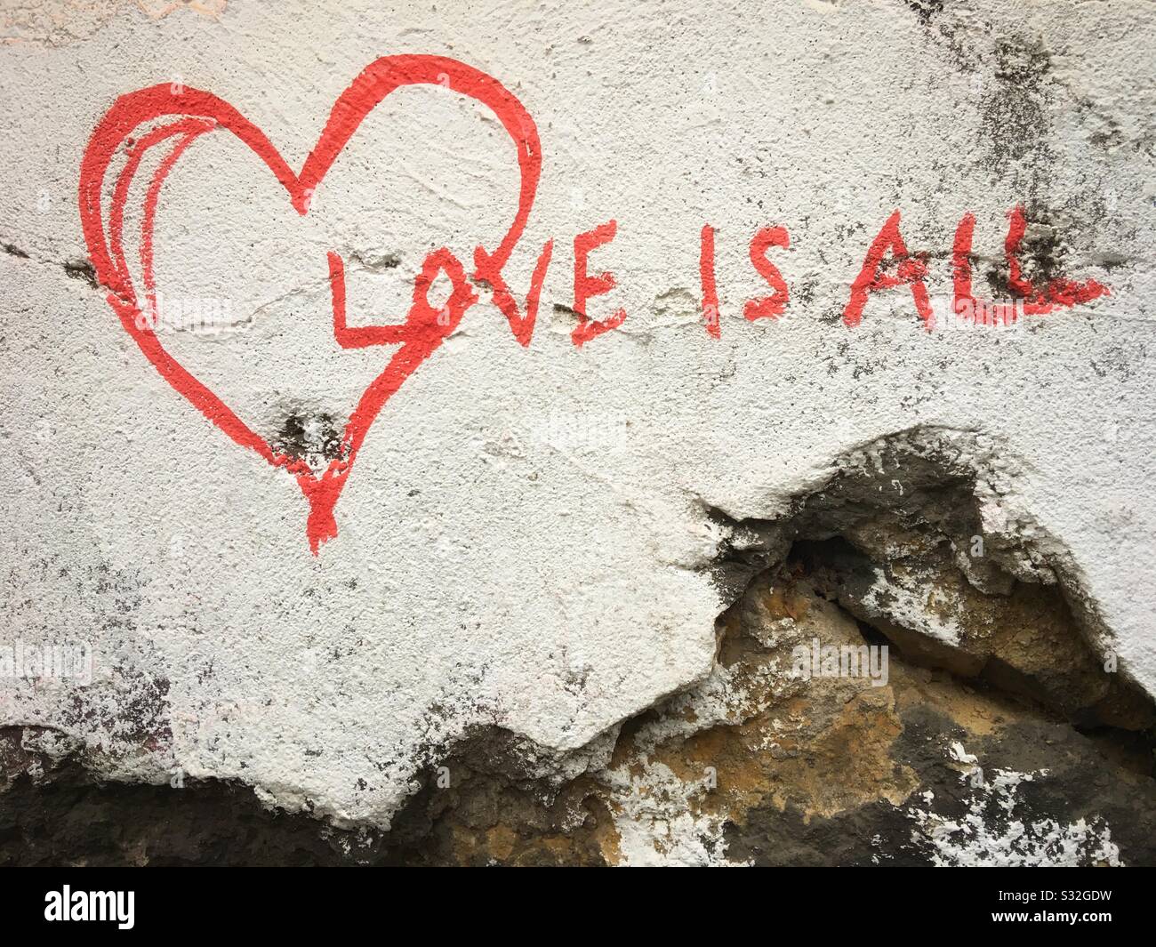 L'amour est tout Graffiti Banque D'Images