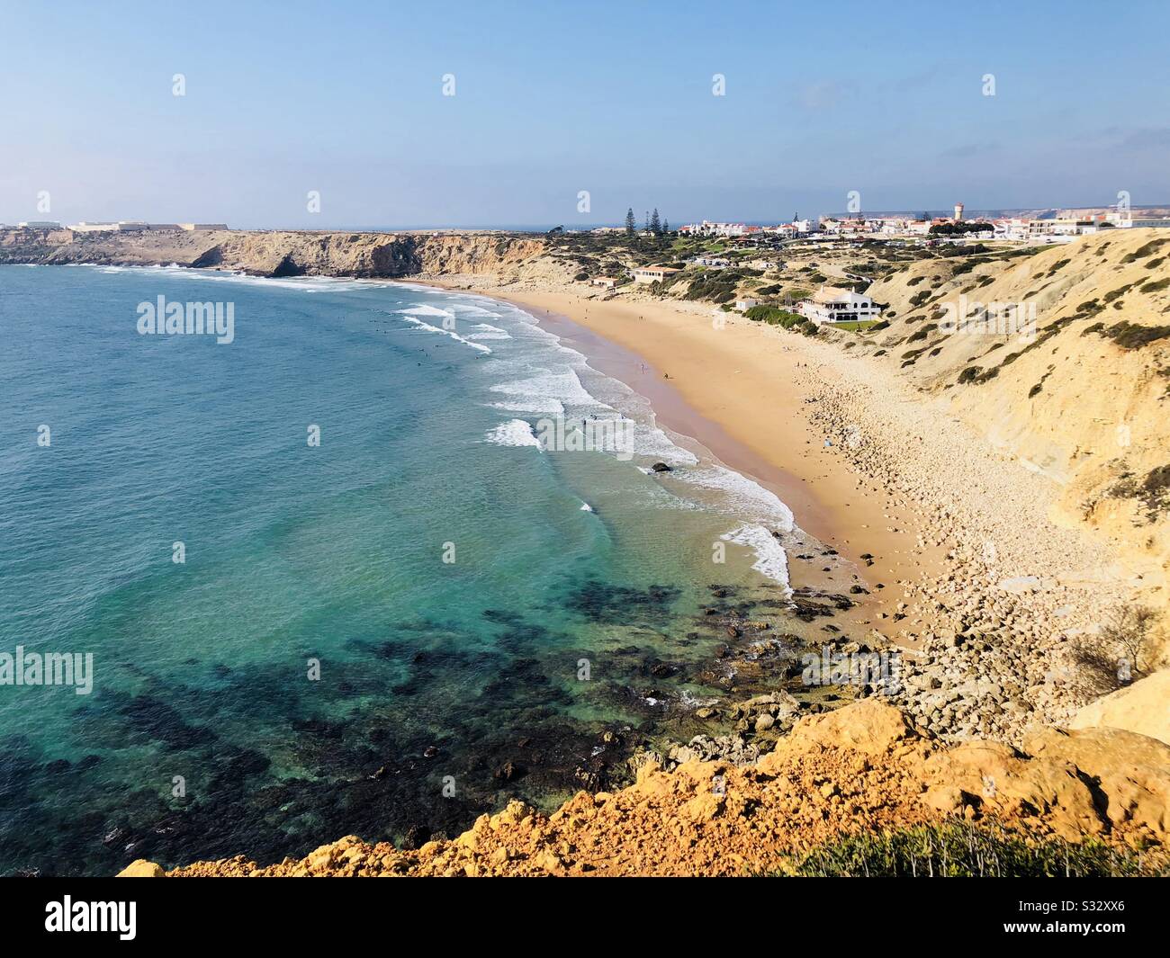 Praia da Mareta au Portugal Banque D'Images