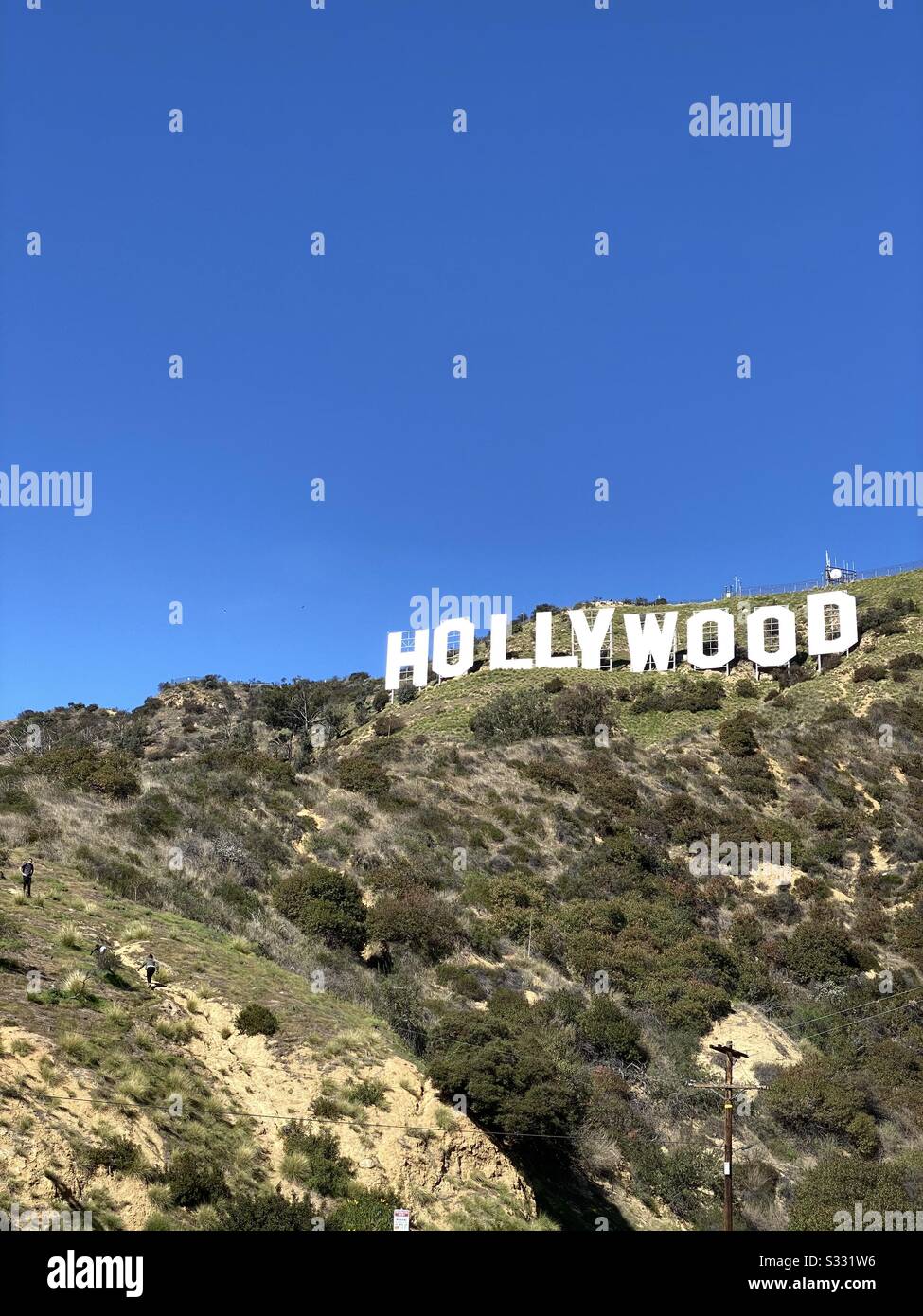 Hollywood Hill se connecte à Los Angeles Californie - Image de stock capturée avec un smartphone