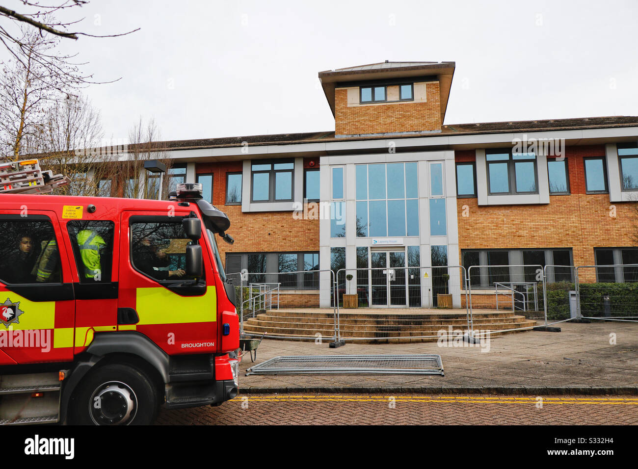 Préparations De Coronavirus, Kents Hill Park, Milton Keynes, Royaume-Uni Banque D'Images