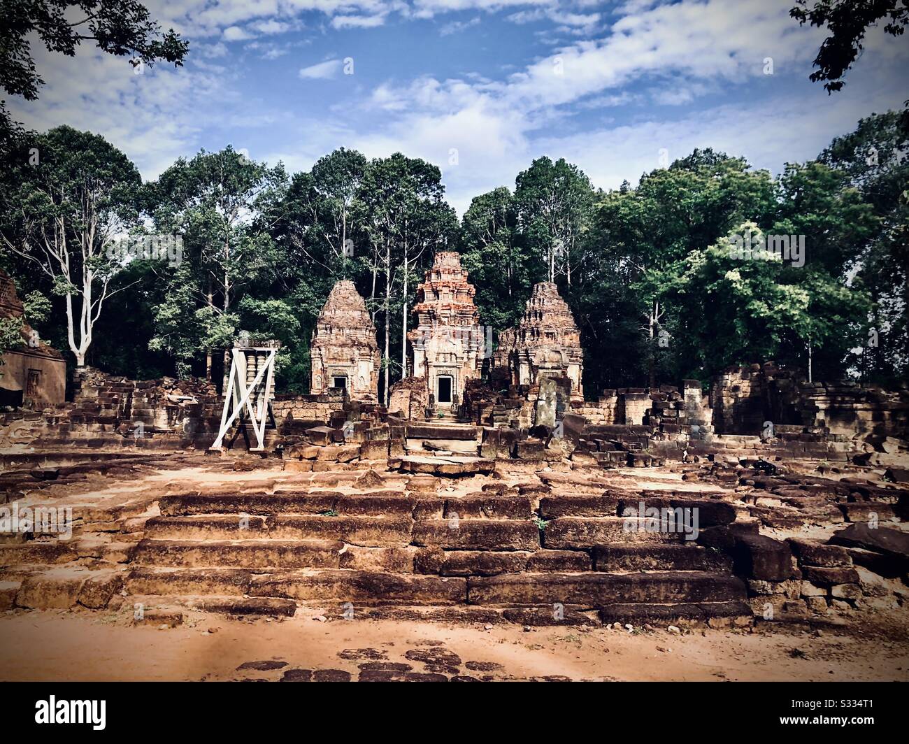 Temple De Preah Ko, Roluos, Cambodge Banque D'Images