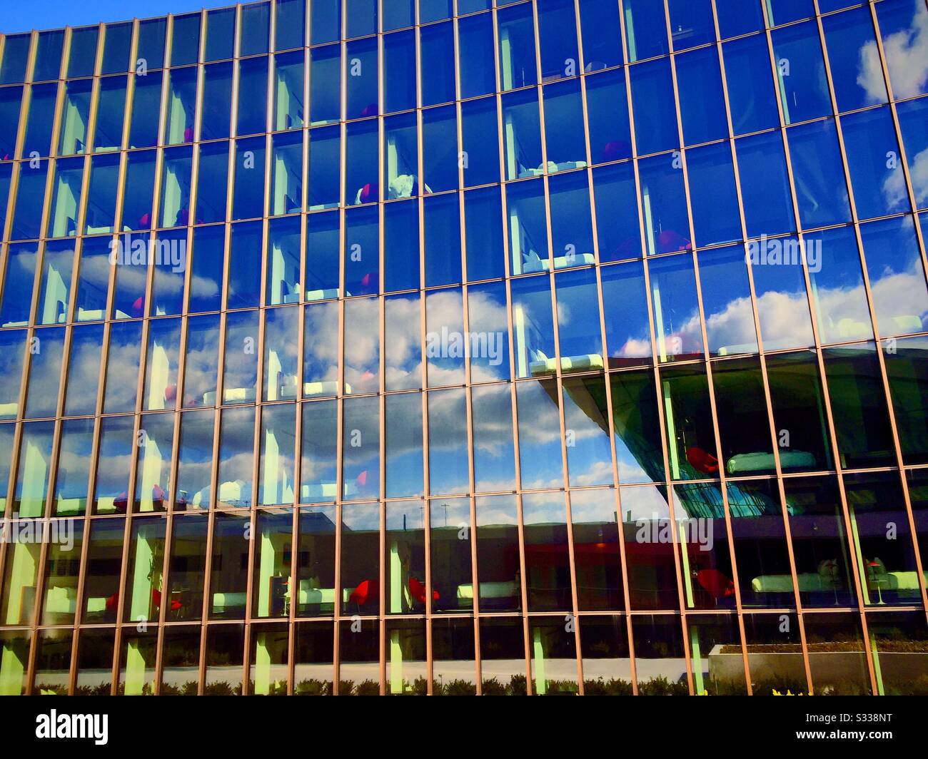 L'hôtel TWA est situé dans l'emblématique terminal des compagnies aériennes trans-monde, l'aéroport JFK, NYC, USA Banque D'Images