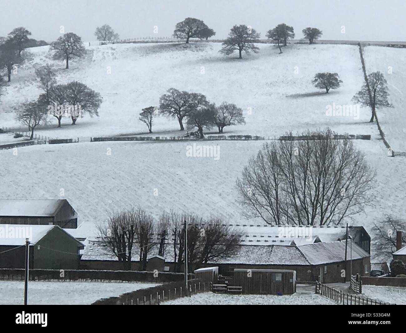 Météo au Royaume-Uni - neige dans le Yorkshire du Nord Banque D'Images