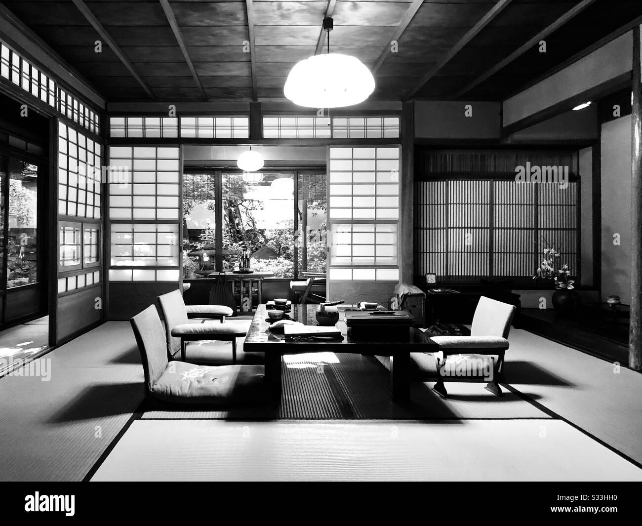Chambre traditionnelle de style japonais, ryokan Kyoto Banque D'Images