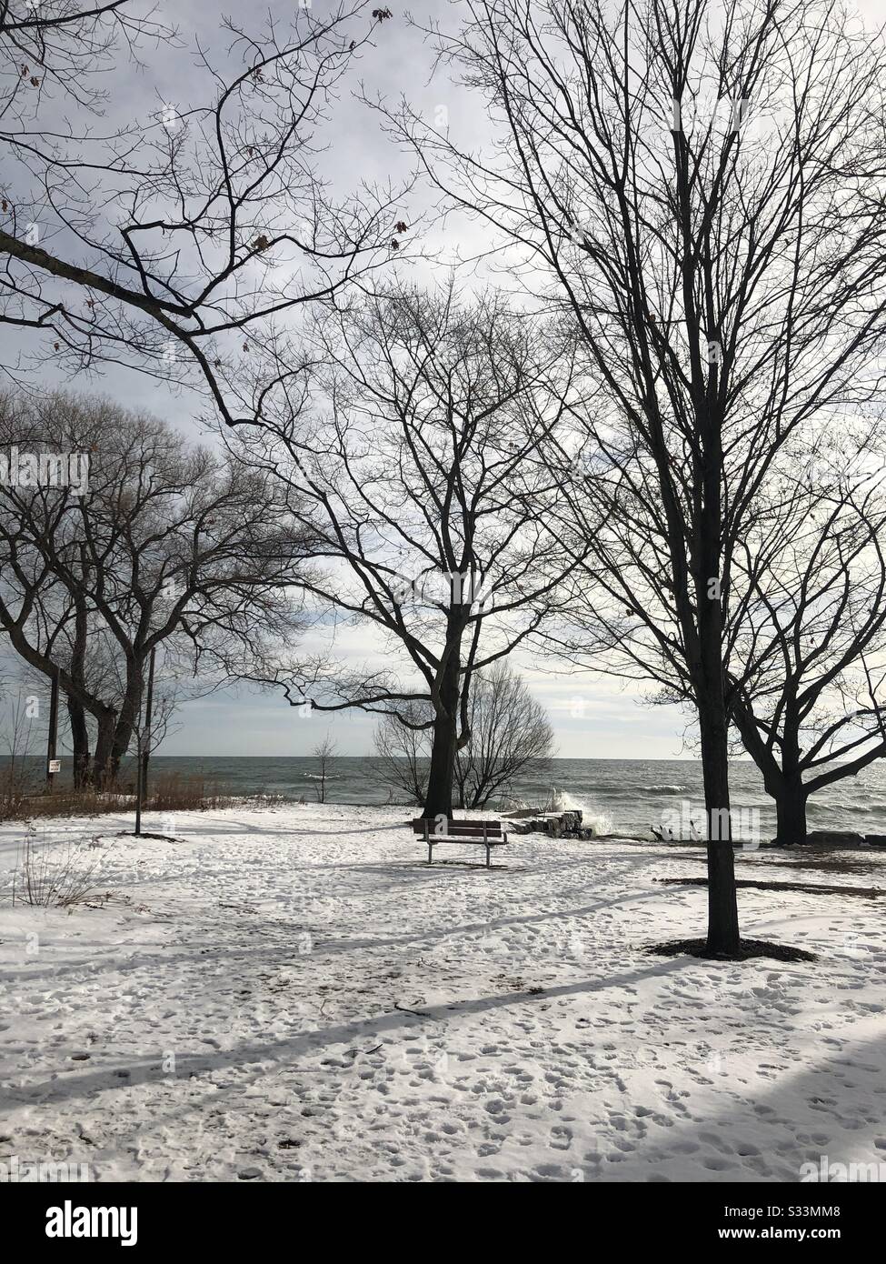 Lac Ontario en hiver - Image de stock capturée avec un smartphone