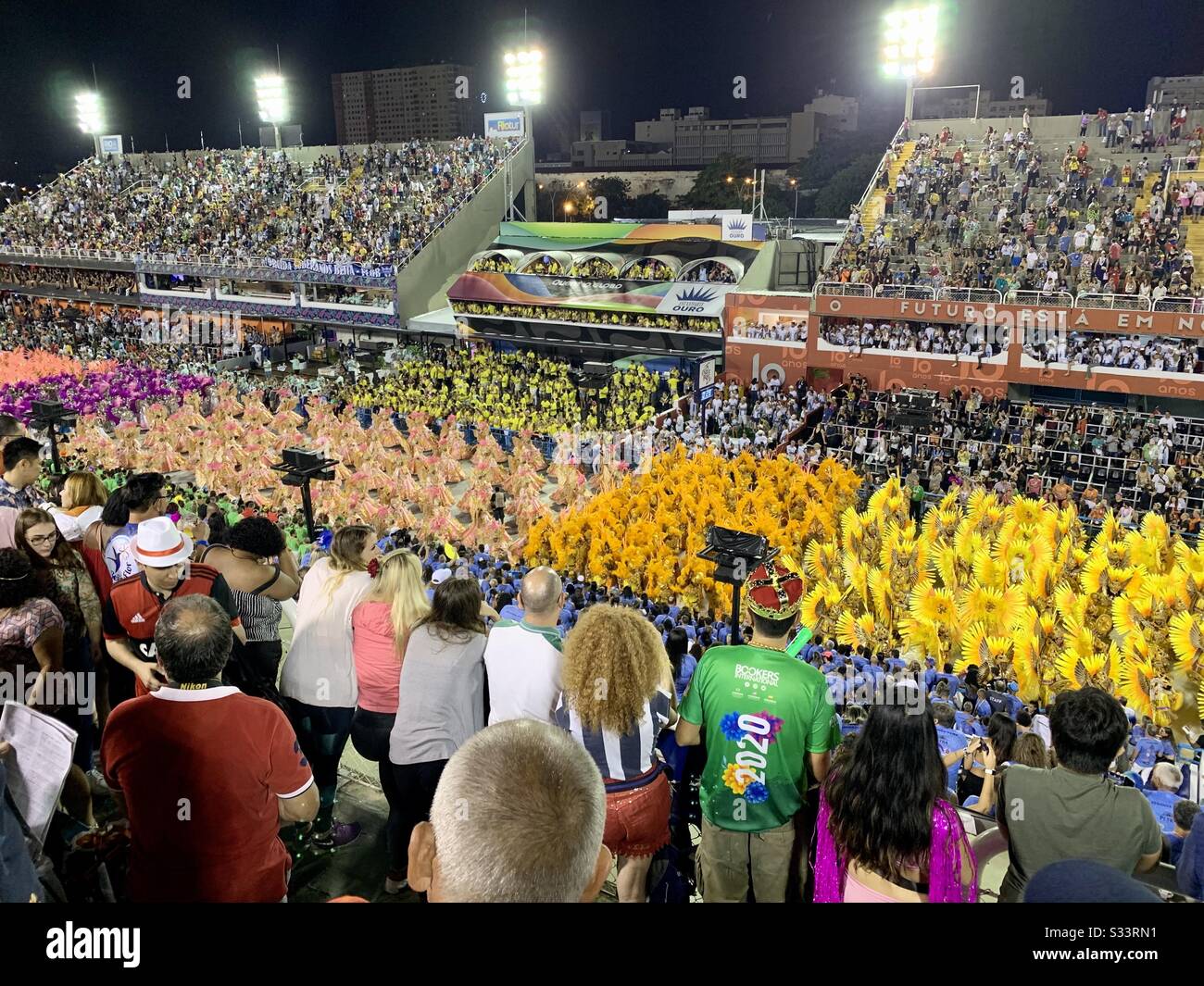 Beija-Flor de Nilópolis Ecole de Samba à la Parade des écoles de Samba à Sambodrome marques de Sapucaí, Rio de Janeiro, Brésil. Banque D'Images