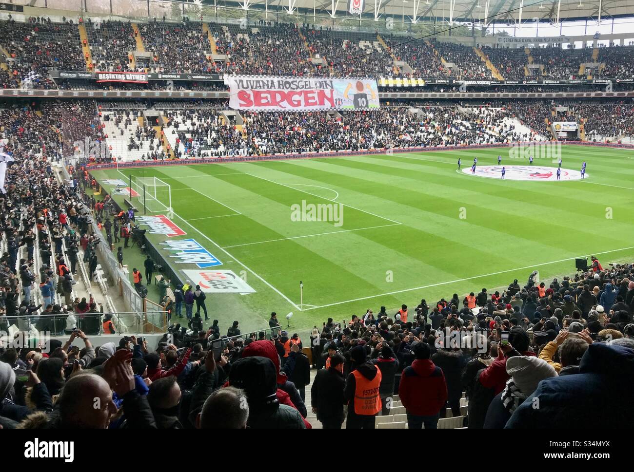 Journée de football au stade Beşiktaş Vodafone Park Banque D'Images