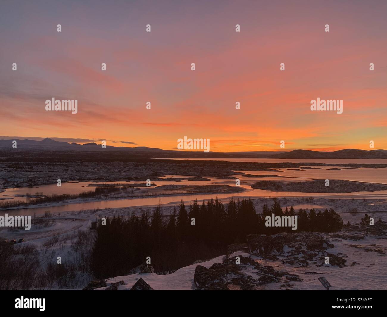 Thingvellir, Islande, janvier 2020. Tourné sur iPhone X Banque D'Images