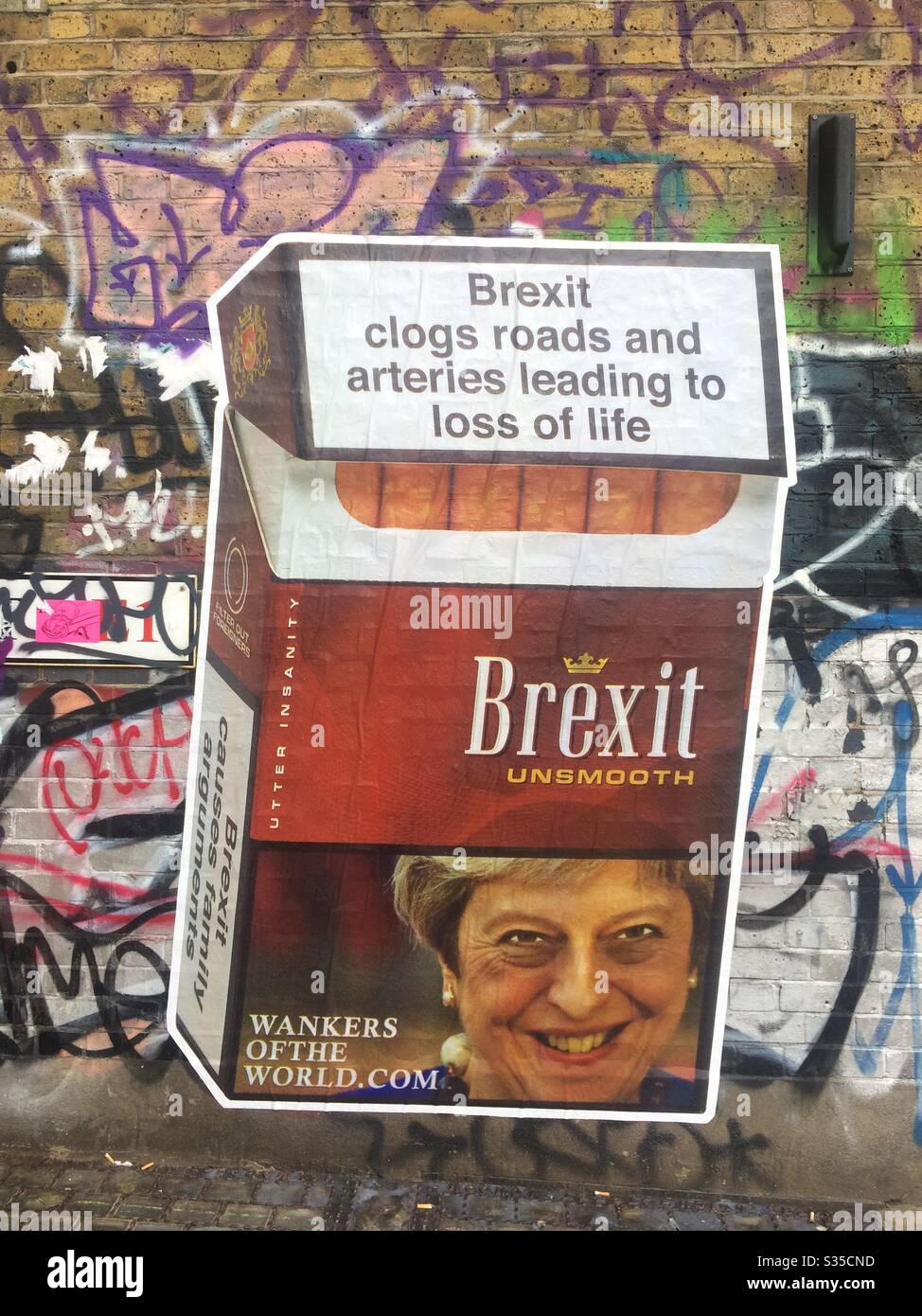 Le graffiti du Brexit à Londres Banque D'Images