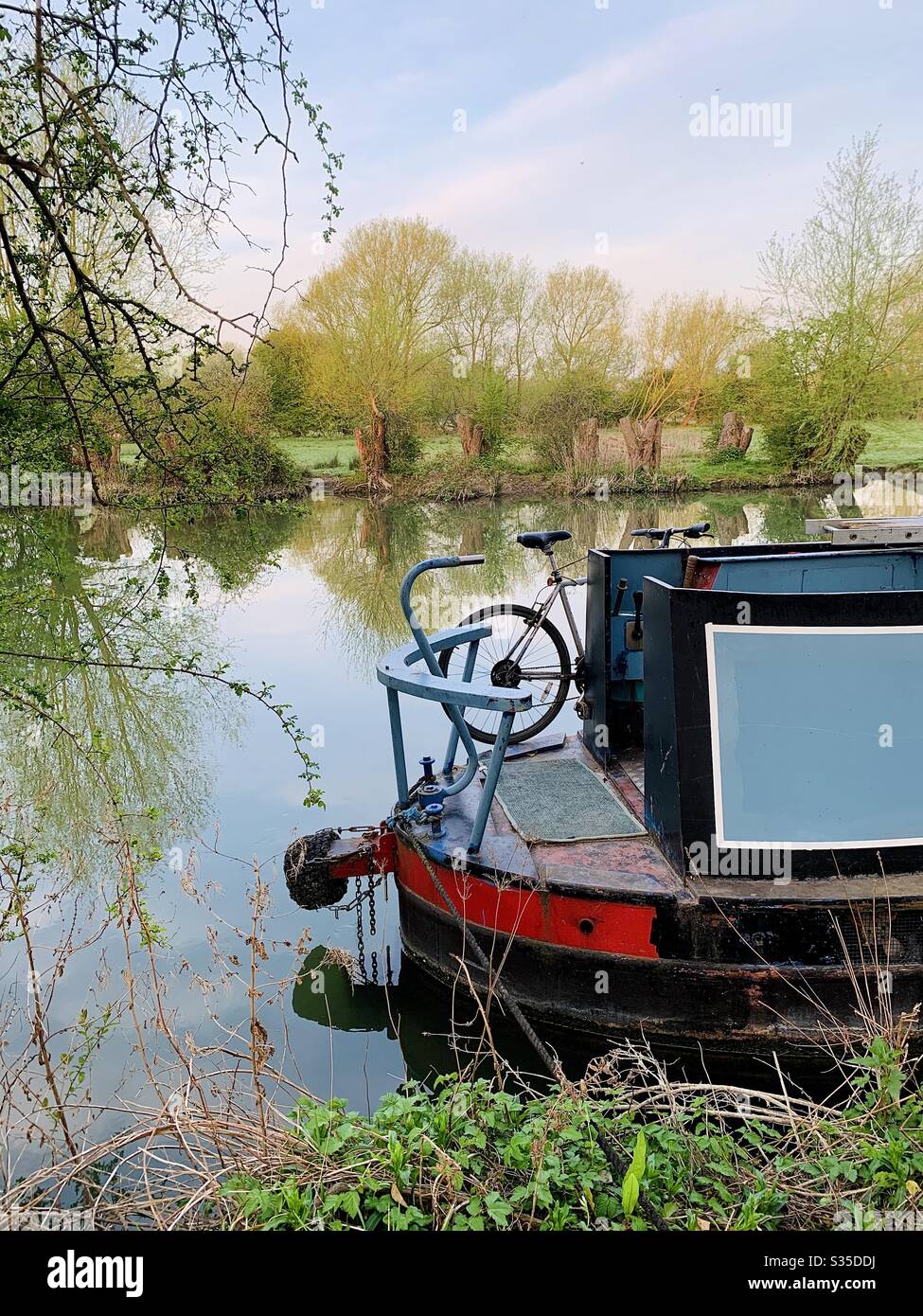 House Boat on the River Thames, Oxford, Royaume-Uni Banque D'Images