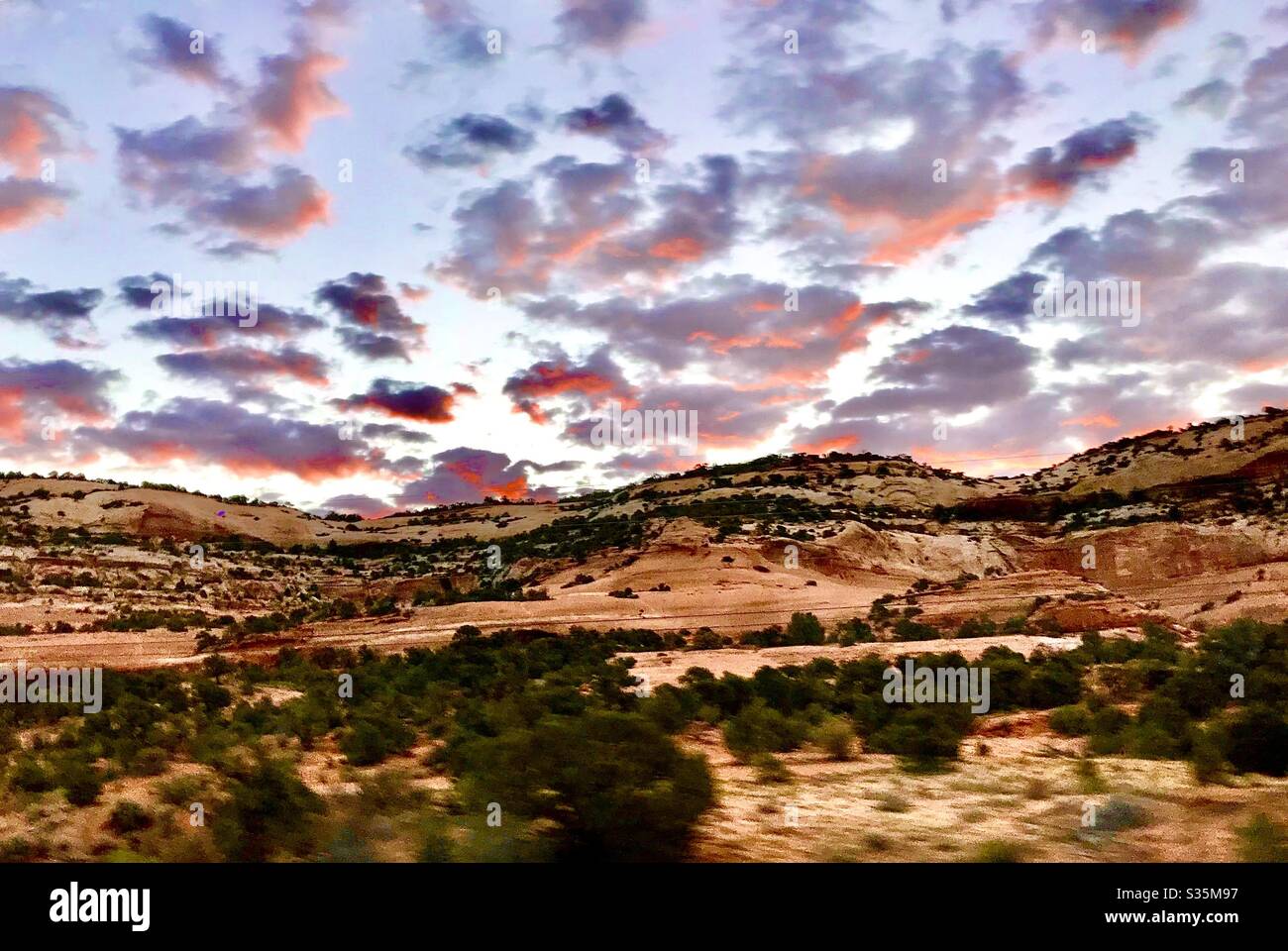 Lever du soleil près de Moab Utah - Image de stock capturée avec un smartphone