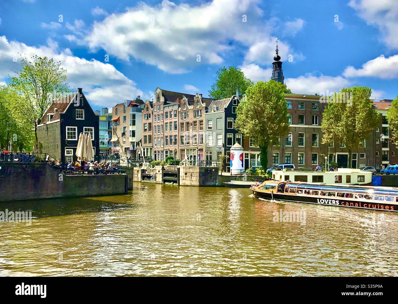 Canaux d'Amsterdam - Image de stock capturée avec un smartphone