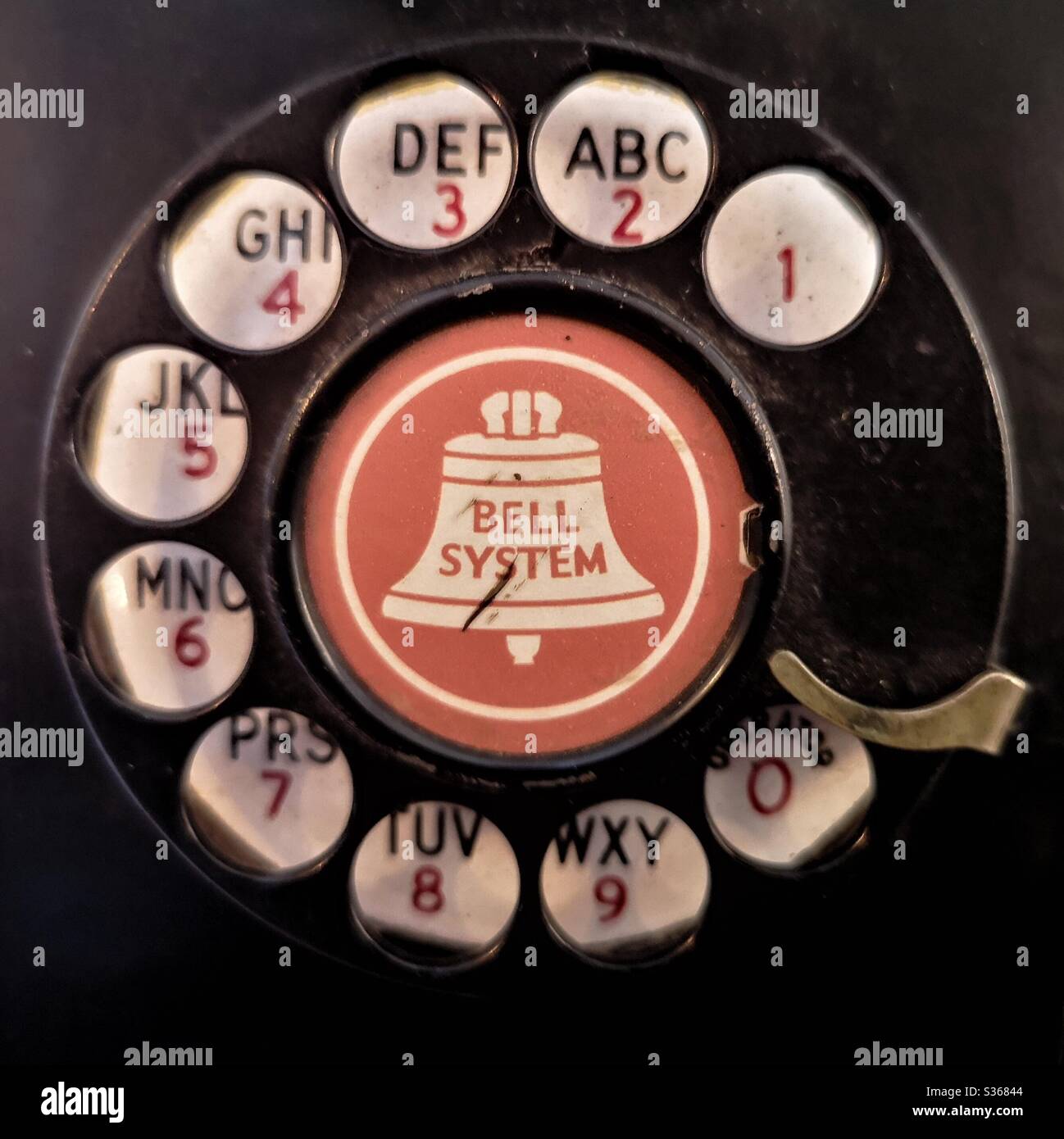 Cadran de téléphone noir vintage Bell Banque D'Images