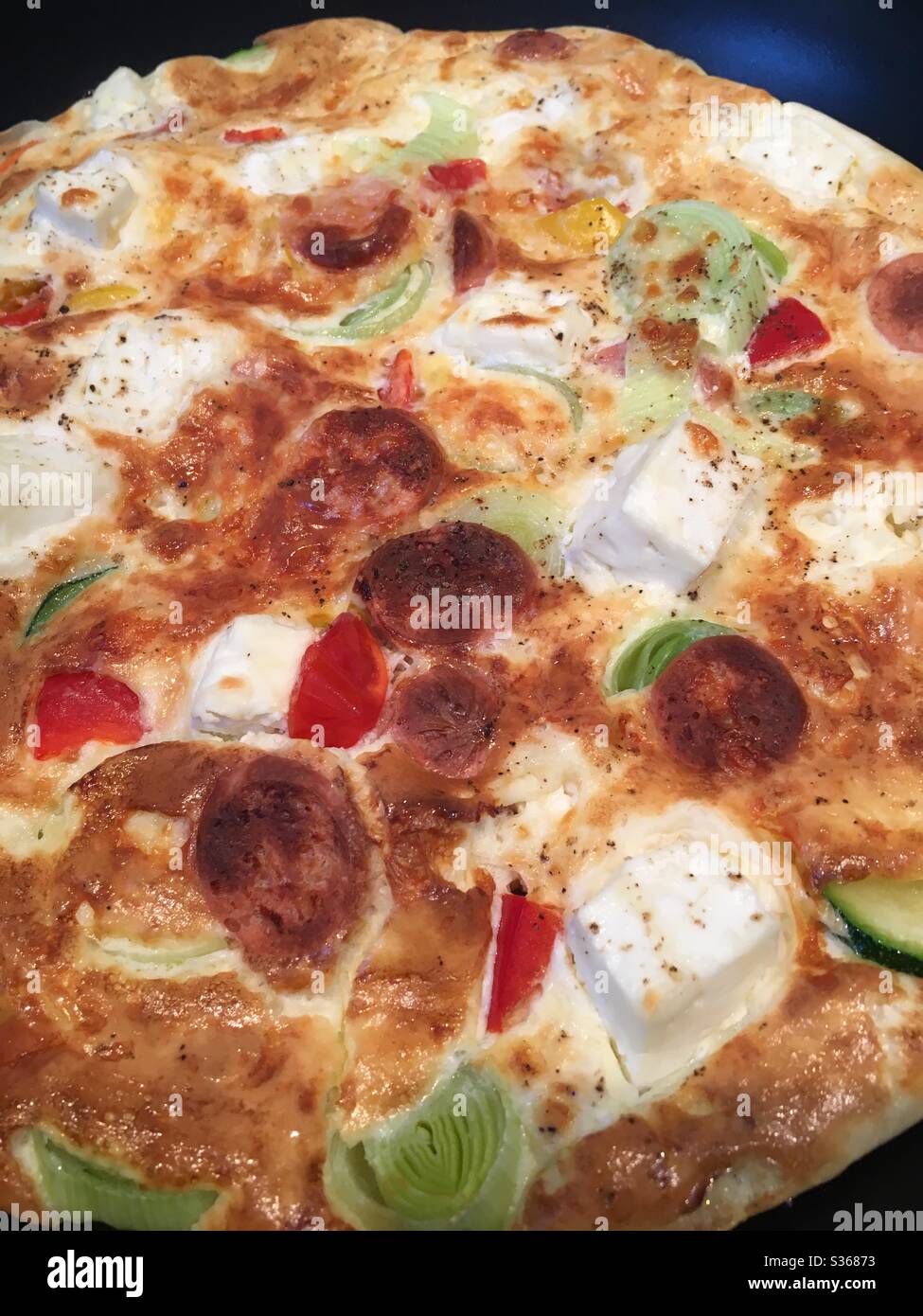 Omelette frittata saine - Image de stock capturée avec un smartphone