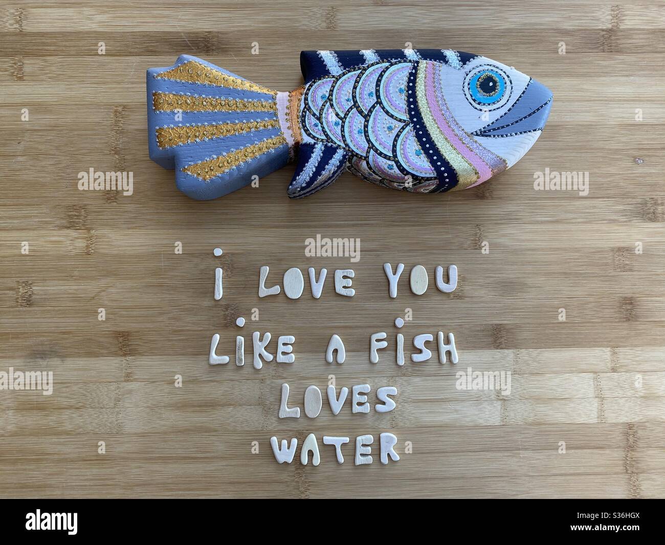 Je vous aime comme un poisson aime l'eau - Image de stock capturée avec un smartphone