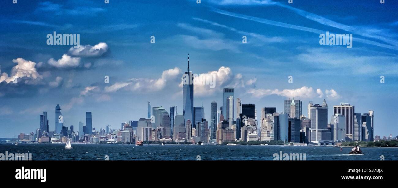 L'horizon du bas de Manhattan à New York. Banque D'Images
