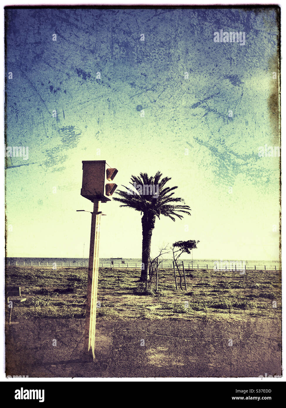 Caméra de vitesse , Seapoint, le Cap, Afrique du Sud. Utilisation intensive des filtres. Banque D'Images
