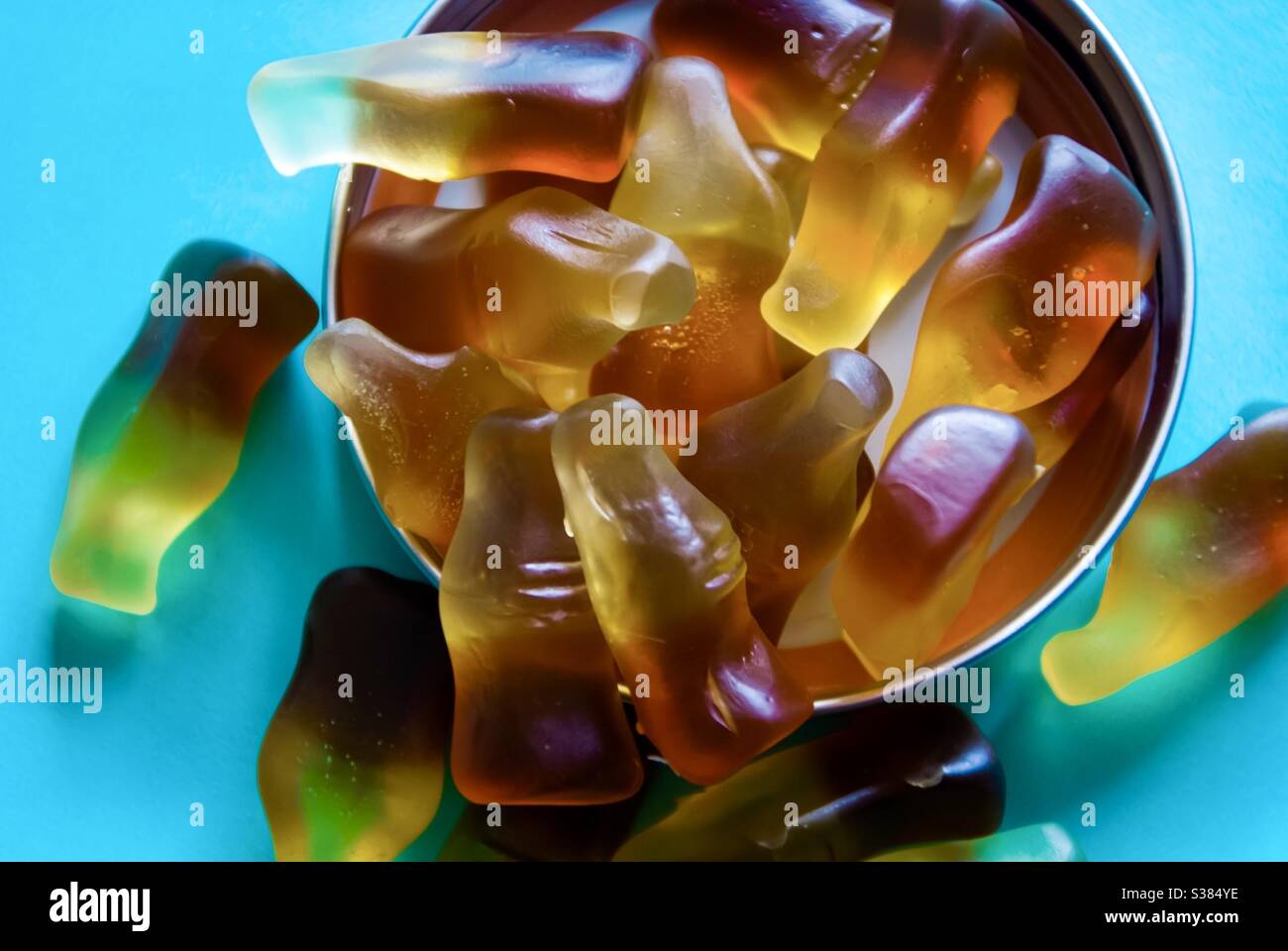 Bonbons en gelée de bouteille de Cola Banque D'Images