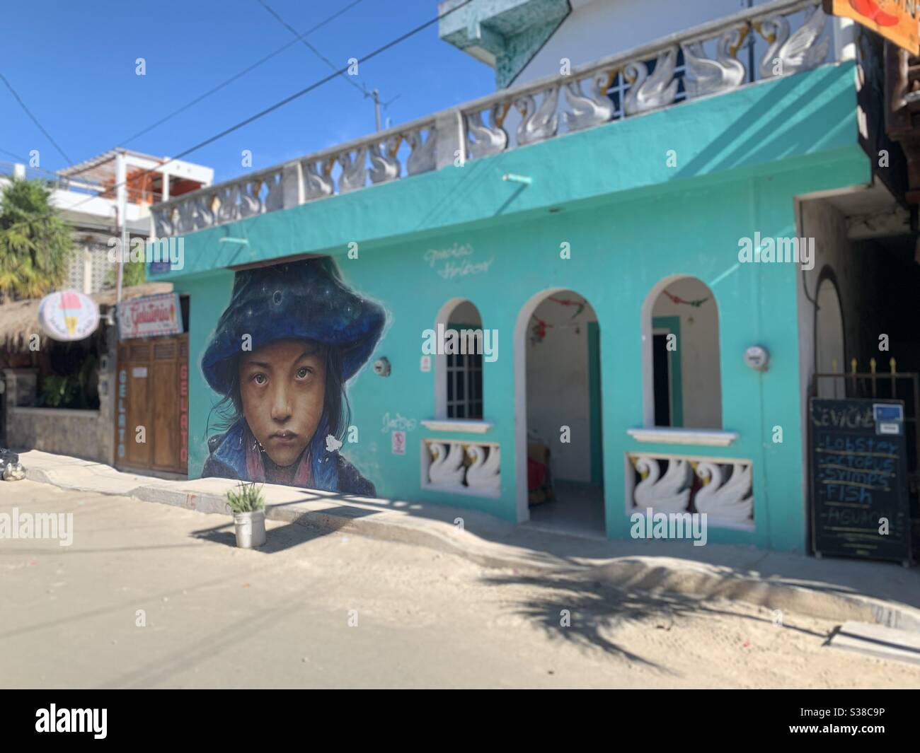 Holbox Island, Mexique. Wall-art, 25 décembre 2019. Banque D'Images
